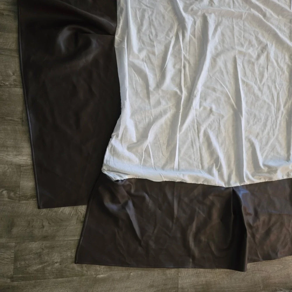 Veratex Dual King Bed Skirt Faux Leather Brown Southwestern